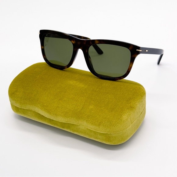 NEW GUCCI GG1444S 002 SQUARE HAVANA GREEN MEN SUNGLASSES GUCCI - Picture 2 of 9
